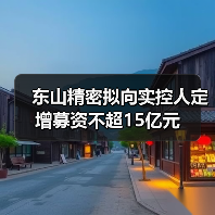 东山精密拟向实控人定增募资不超15亿元(图4) 东山精密拟向实控人定增募资不超15亿元(图4)
